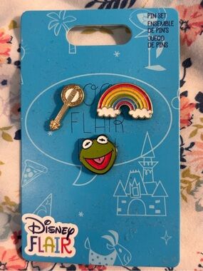 Disney Enamel Pin Set - Blue Backing with White Pins